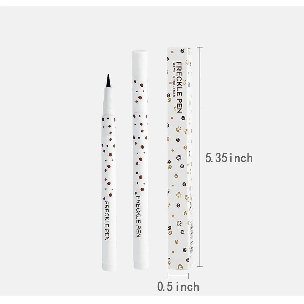 Dark brown freckle pen with precision tip for creating natural-looking waterproof freckle tattoos.