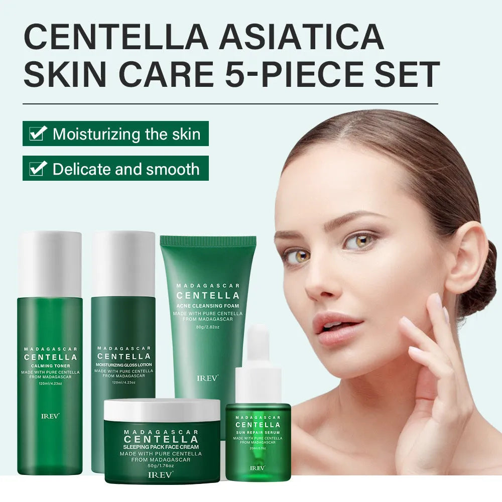 Snow Grass facial skincare set with Centella Asiatica – 80g 120mL 20mL 50g 120mL