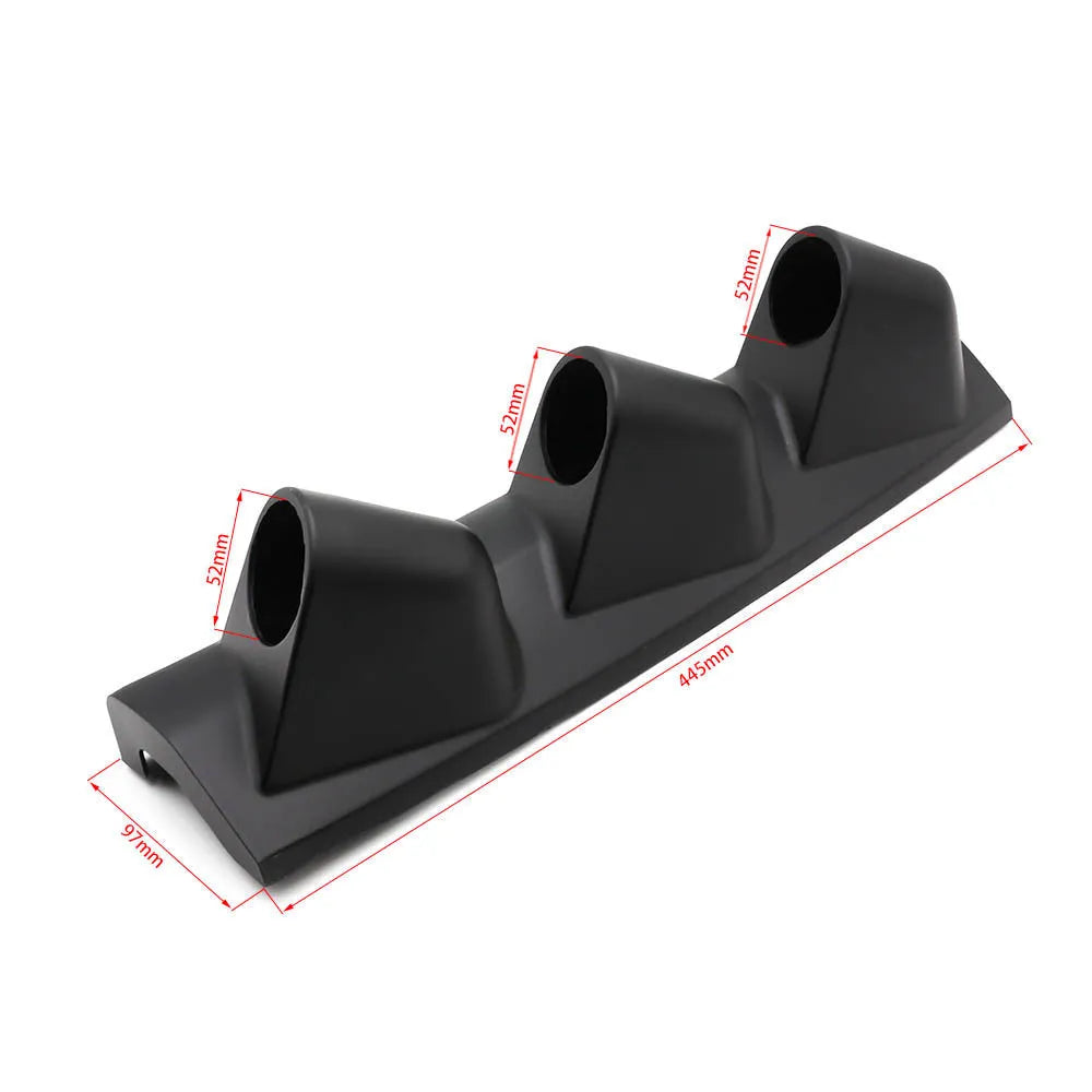 Black ABS car gauge mount for right-hand drive vehicles with 52mm universal instrument opening