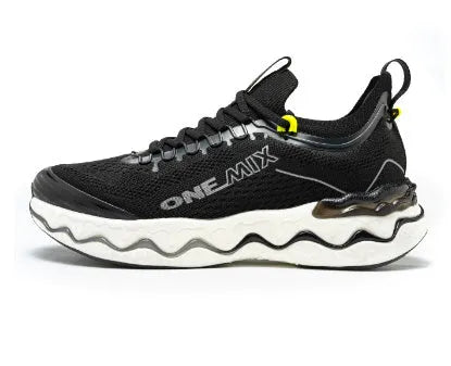 Women's cushioned running shoes with a rubber sole in a selection of colours including blueberry purple and oreo black.