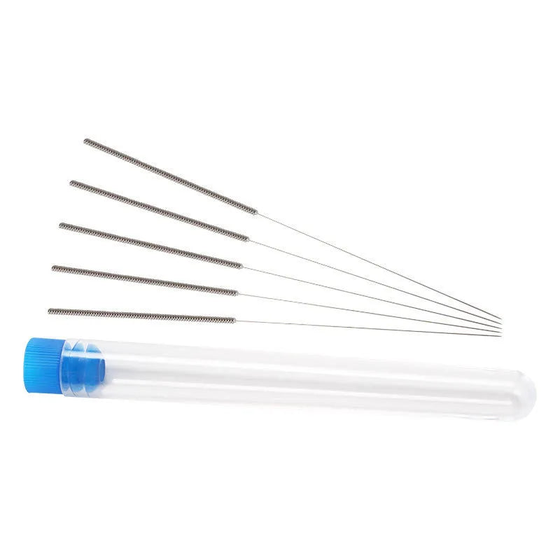 Ten Mk8 E3D compatible nozzle cleaning needles in a pack for 3D printer maintenance