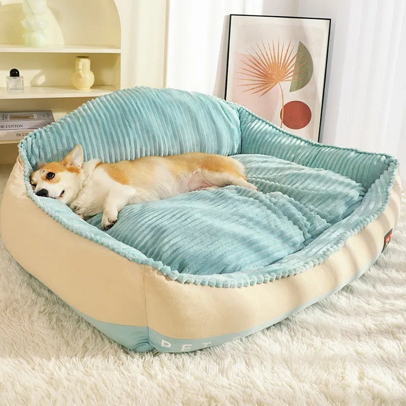 Morandi coloured washable pet sofa mat bed for dogs and cats with a removable cover.