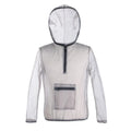 Breathable insect-proof mesh cloth jacket in smoky gray for outdoor hiking and fishing