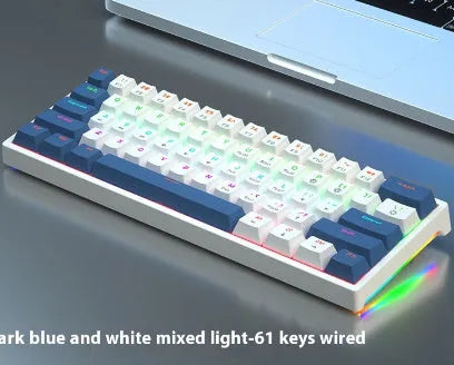 61-key compact mechanical keyboard with wired hot-plug design in multiple colour options