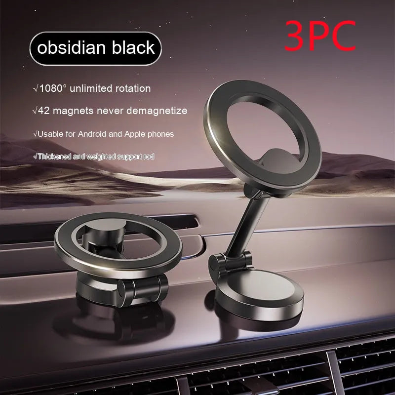 All-metal magnetic car phone mount with foldable design in Qian Colour for dashboard installation