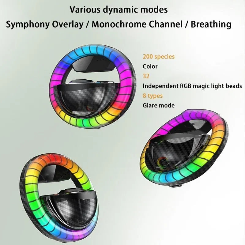 Black aromatherapy rhythm lamp with phantom LED lighting and circular perfume seat measuring 85.6mm