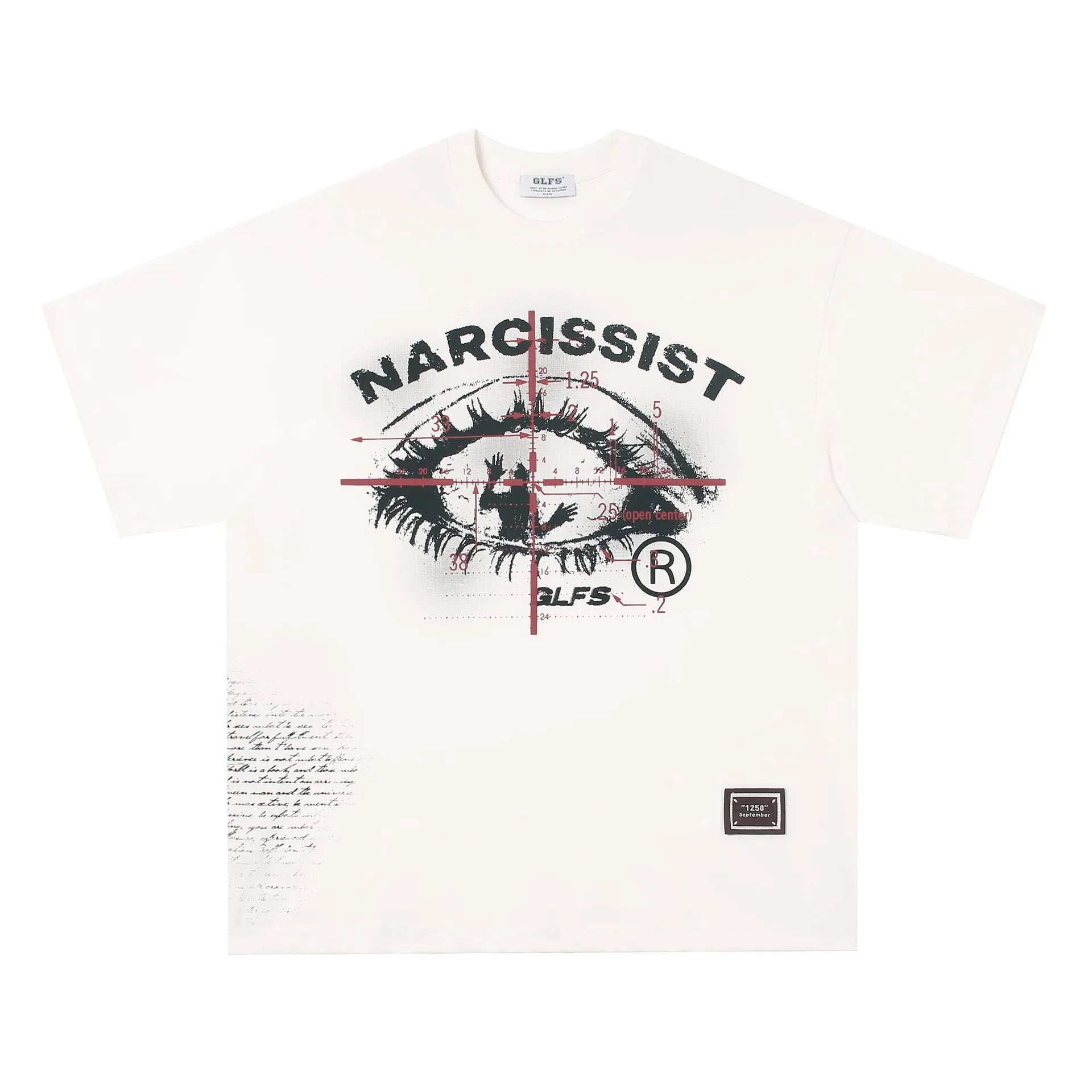 American Retro Hip Hop Gothic cotton T-shirt in black and white colours with letter pattern