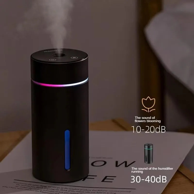 A6 aluminium car humidifier diffuser with 260ml tank and LED light