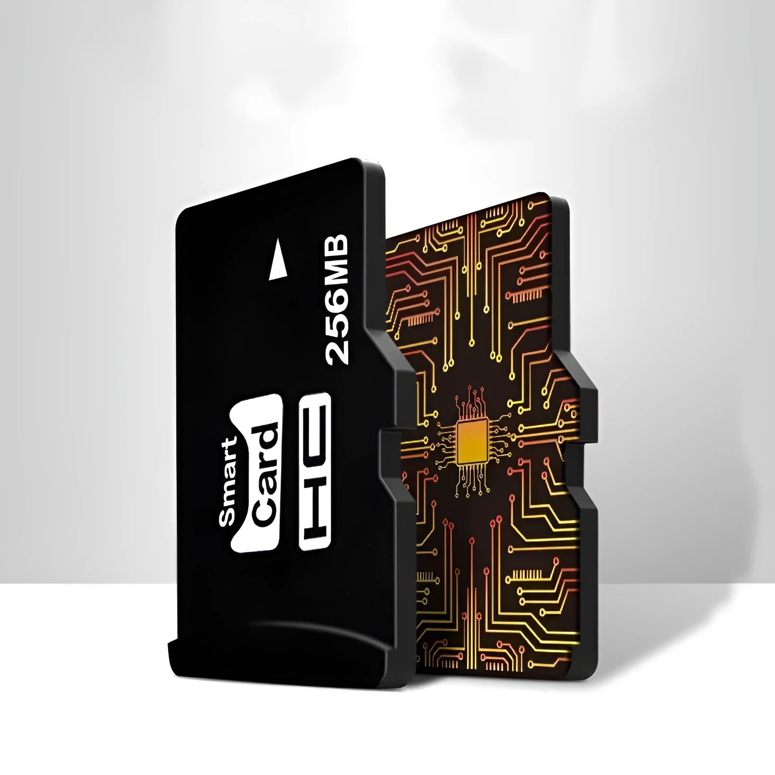 256MB TF memory card with integrated mini speaker measuring 11mm by 15mm