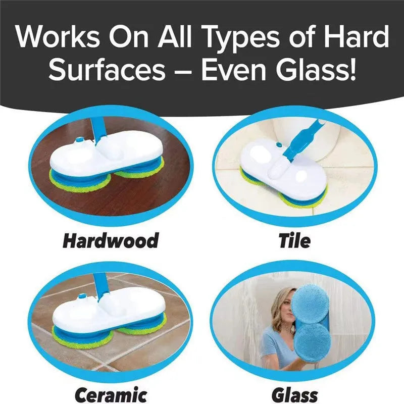 Wireless electric floor mop with handheld design and multiple cleaning pad attachments