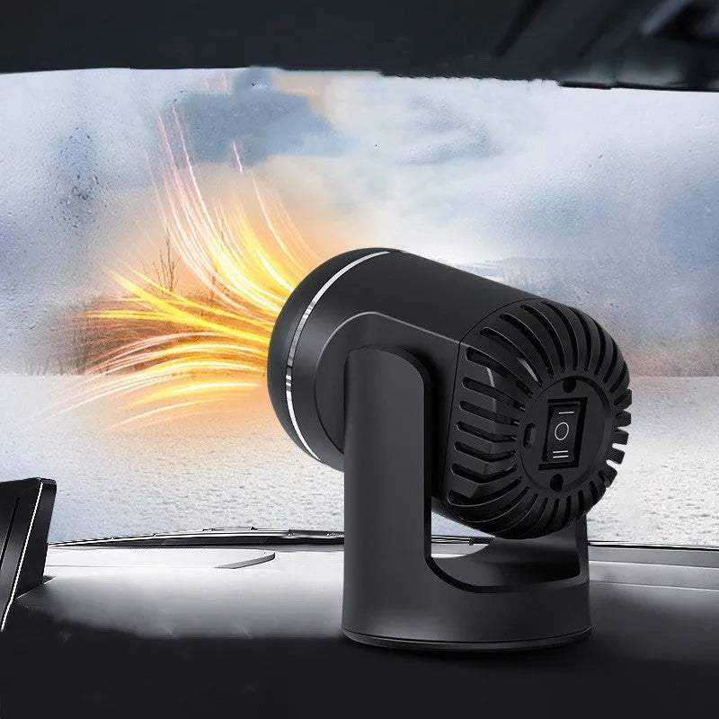 12V ABS car heater defroster with fan, black and white, 130W, 14x12x8cm