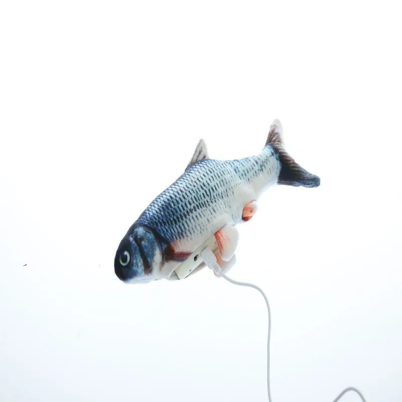 Simulation electric cat toy fish in crystal super soft fabric with realistic appearance and three swing modes