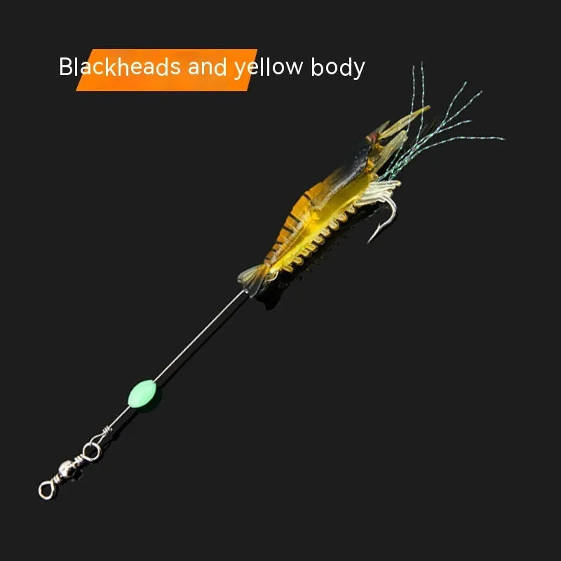 Luer soft fishing lure with hook in six colour variations including luminous options