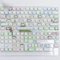 Full set of PBT key caps with sublimation printed cat and puppy designs for mechanical keyboards