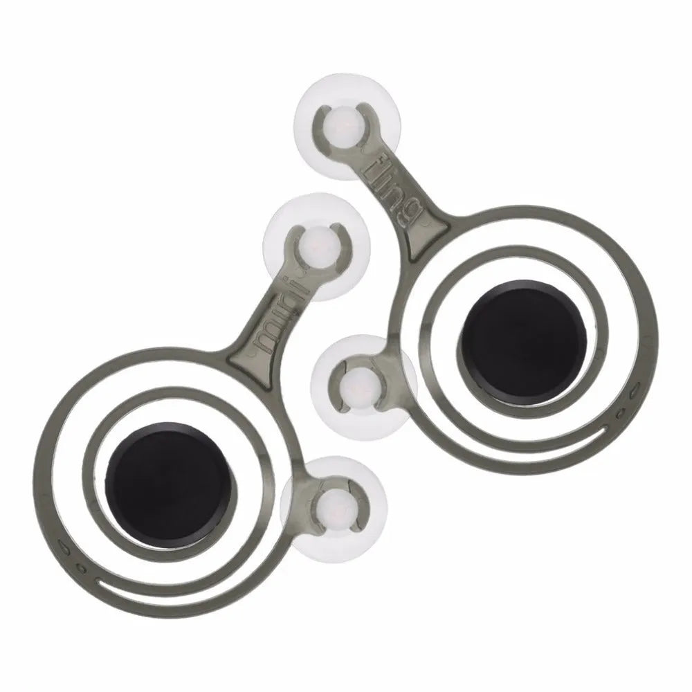 Pair of clear mobile gaming joysticks with coloured accents for touch screen control enhancement