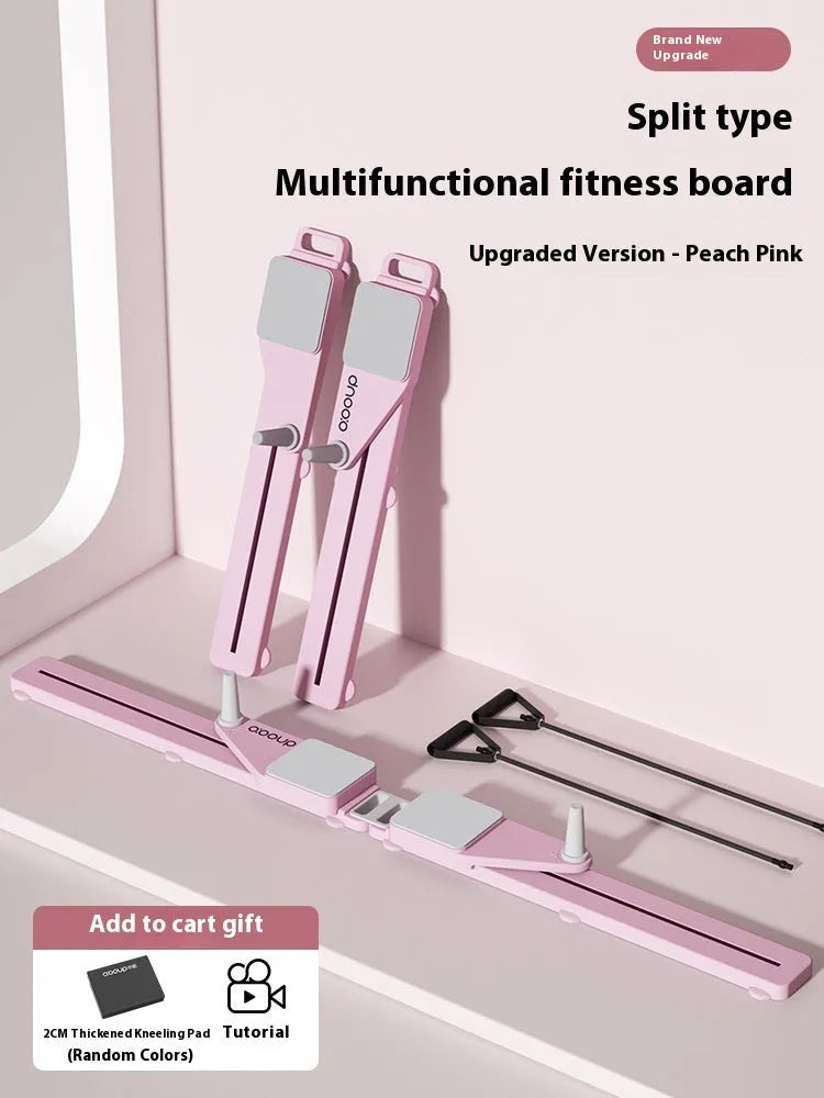 Split multifunctional skiing machine trainer and supine board in twilight purple colour with 85cm dimensions