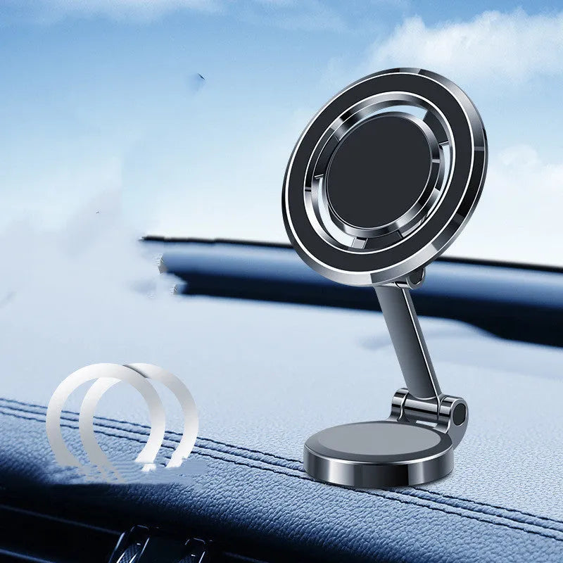 360-degree rotating car phone holder with flexible clip on instrument panel