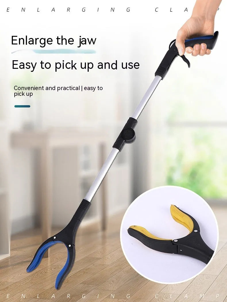 Aluminium folding garbage clamp with magnetic sucker in blue handle colour