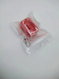 Black plastic ABS seat belt lock catch clamp holder installed on car seat belt webbing