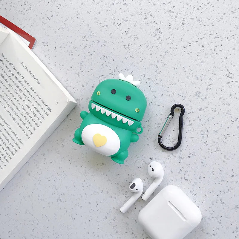 Animal cartoon design silicone case for AirPods 1 and 2 generation in multiple colours