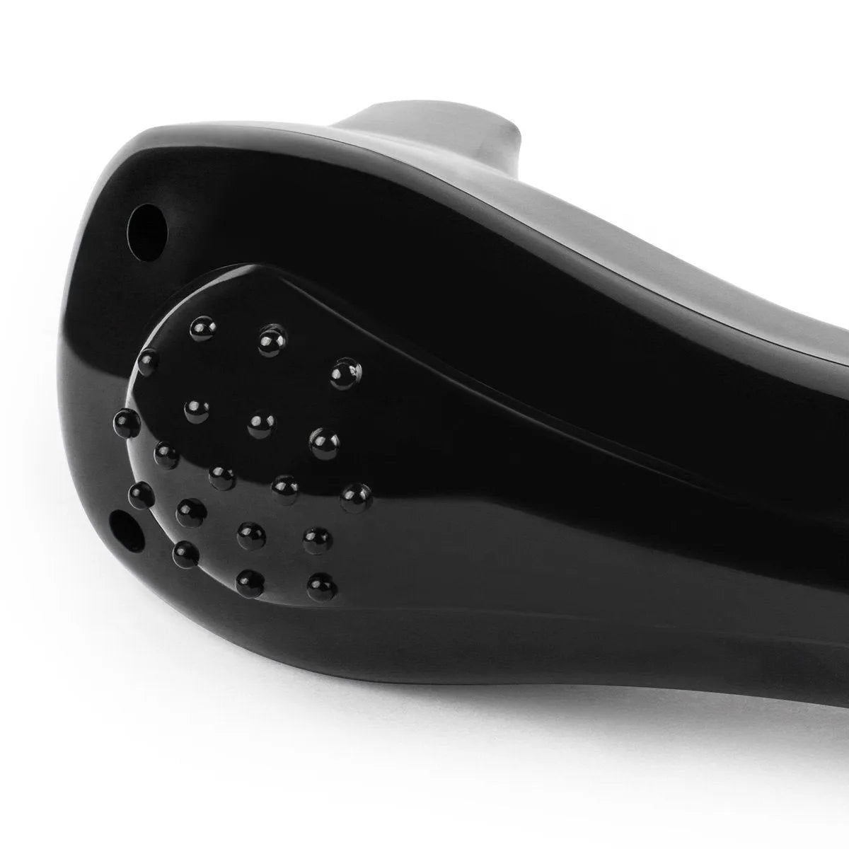 Black folding electric body shaver with battery compartment for AA dry batteries