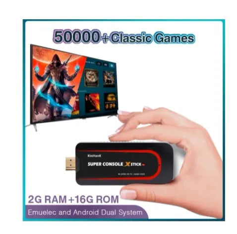 New version retro game console with HDMI output and dual systems, front view showing control ports