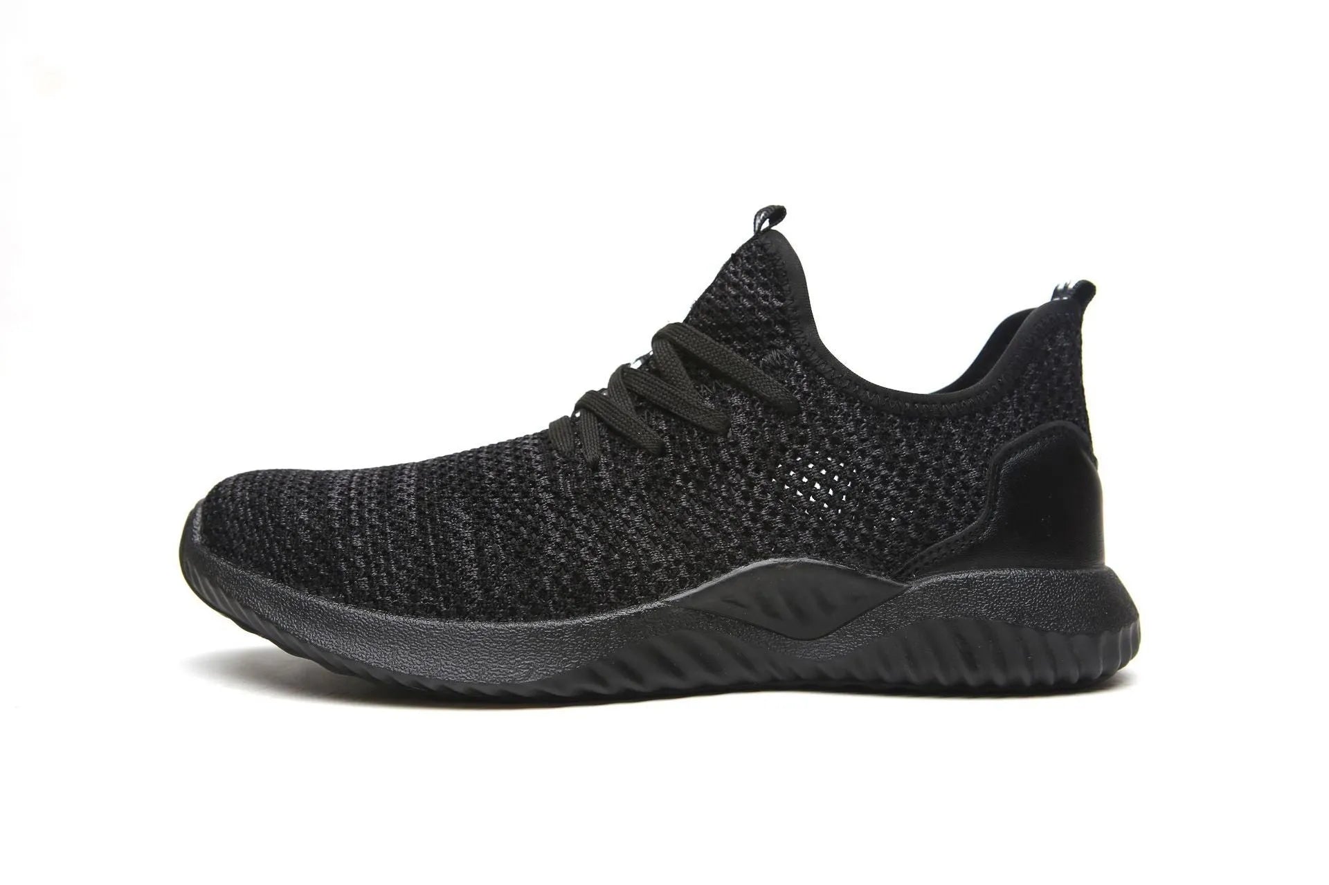 Steel toe safety work shoes in black with anti-static EVA construction