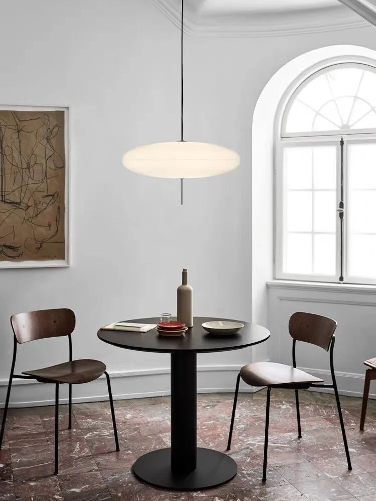 Nordic retro UFO chandelier ceiling light in black and white with multiple lighting options