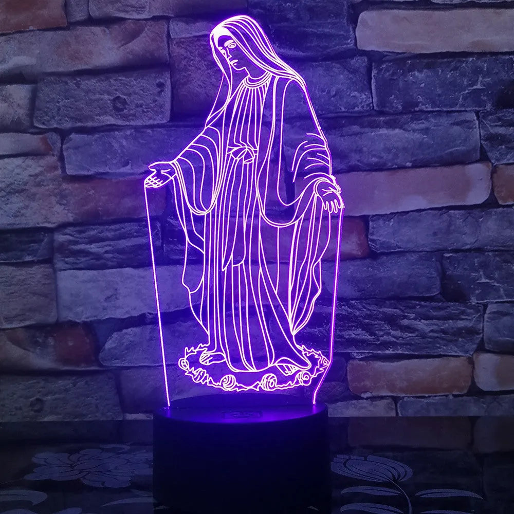 3D LED night light with stereoscopic ring pattern and colour changing options on ABS base