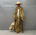 Loose cotton beach cover-up shirt with printed sun protection design in multiple colour options