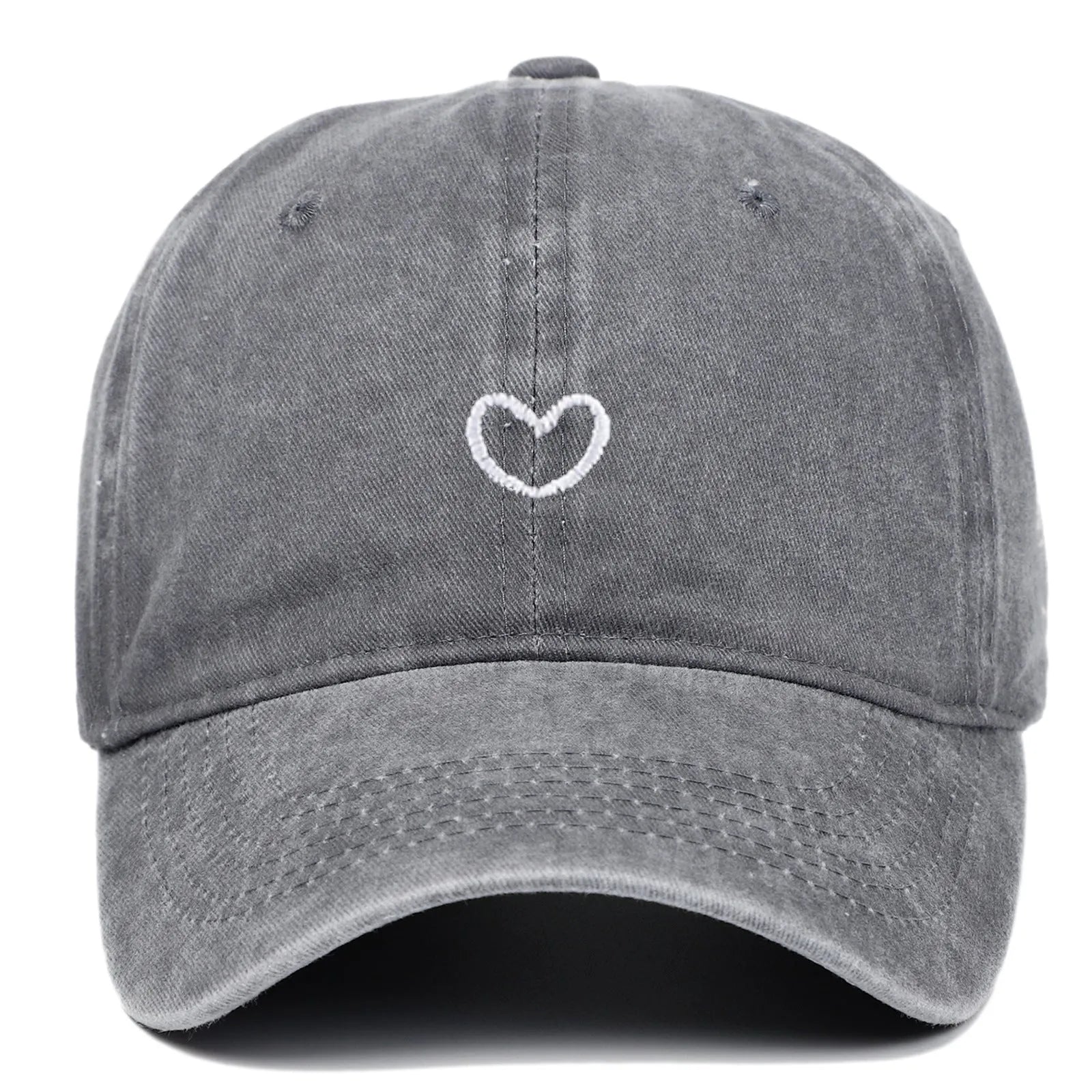 Adjustable retro-style cotton baseball cap with embroidered detailing, shown in a selection of colours.