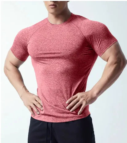 Men's casual stretch short sleeve T-shirt in four colours with quick-drying fabric