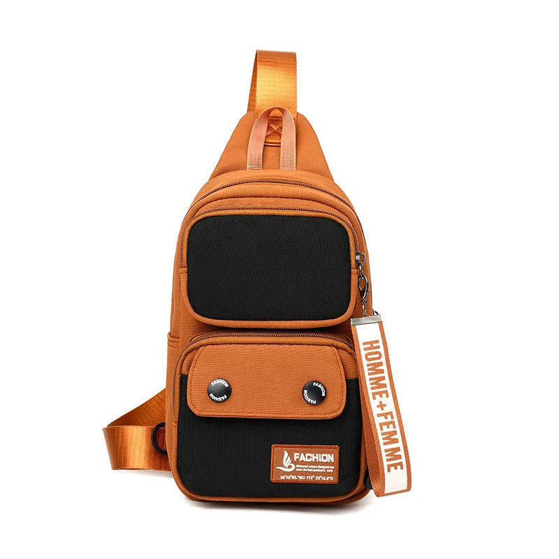 Outdoor leisure crossbody shoulder bag in nylon with letters pattern design