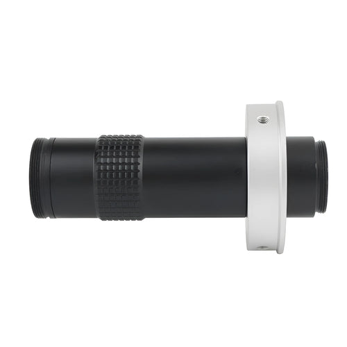 Black industrial monocular camera lens for 0.1-1.3X magnification with 60-300mm working distance.