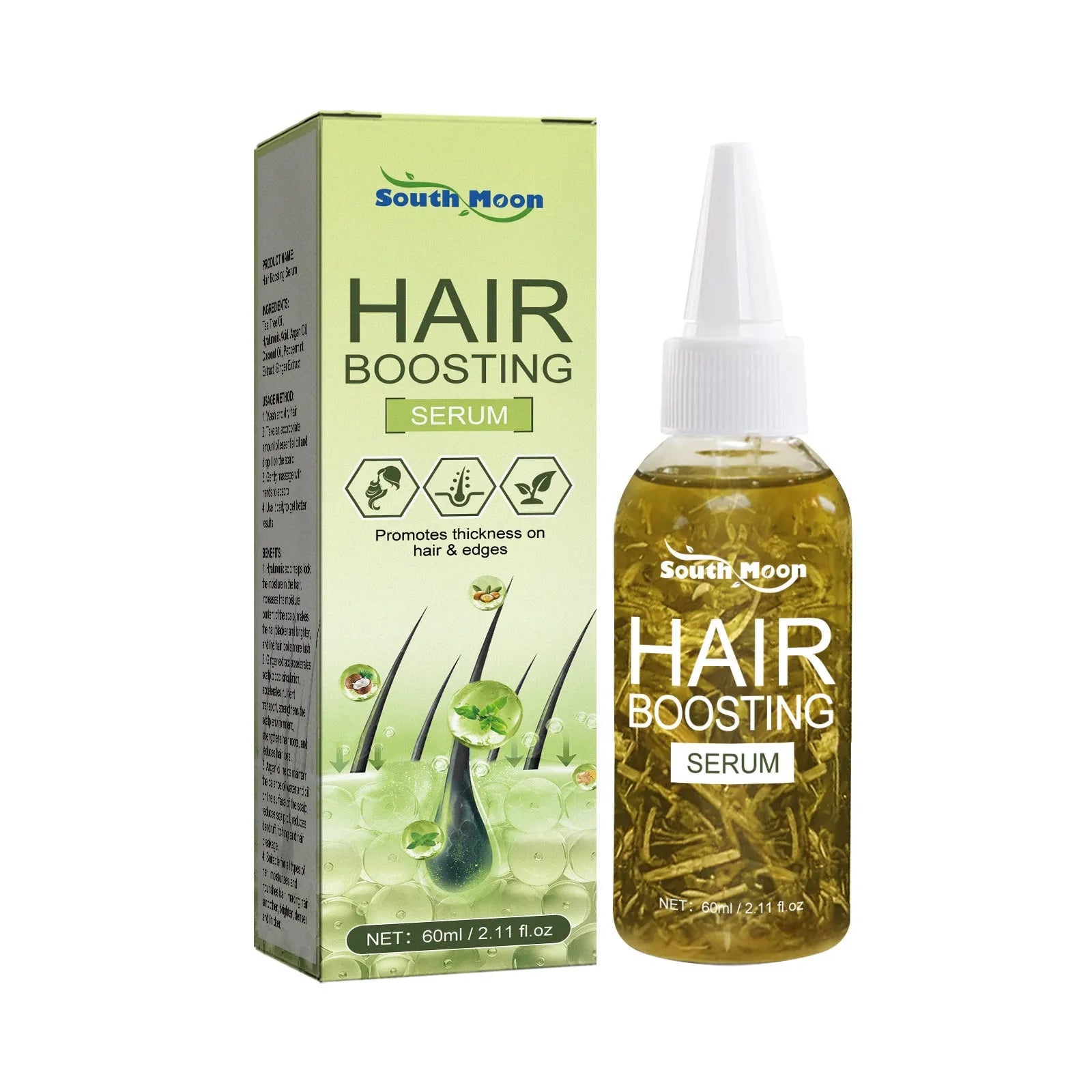60ml glass bottle of hair care essential oil for anti-fall repair and dry hair treatment