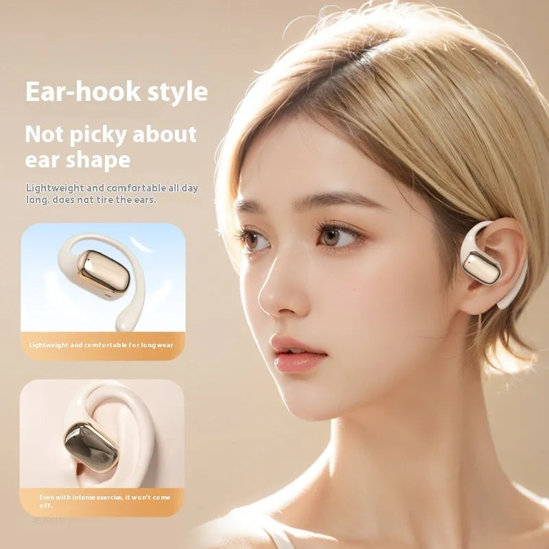 Ear-mounted headphones with digital display screen in three colour options