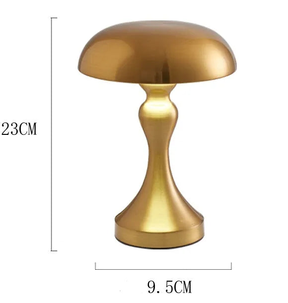 Metallic USB-charging LED desk lamp with touch control for white, warm, and natural light.