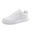 Plus size female board shoes with breathable mesh upper and rubber sole in solid colour low top style