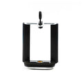 Black plastic U clip mobile phone hose bracket for mounting on pipes and poles.