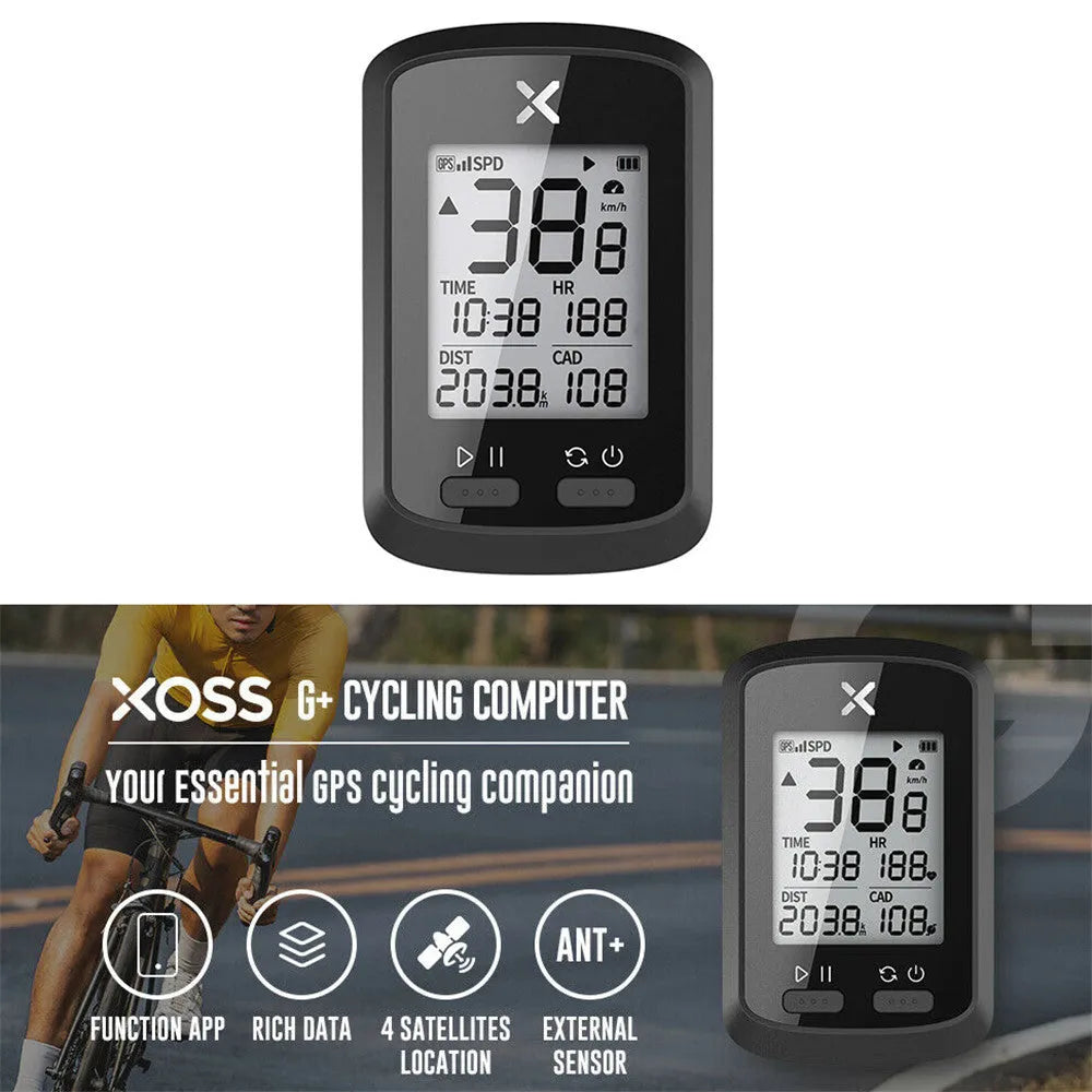 Black plastic waterproof digital stopwatch for bicycle handlebars.