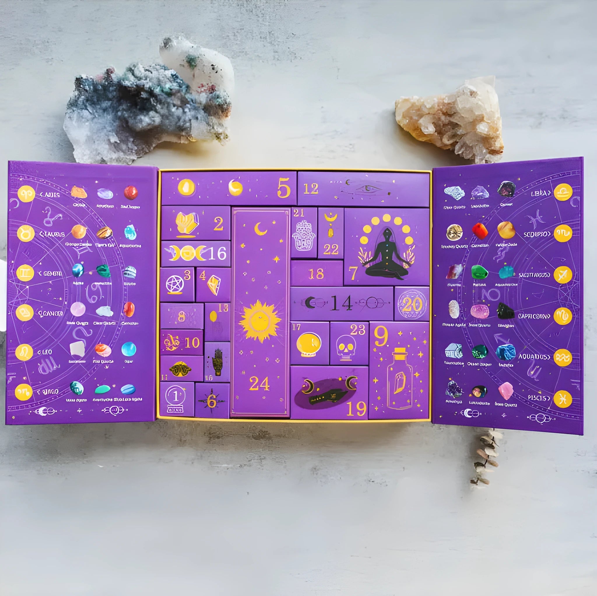 Paper Halloween countdown gift box kit measuring 33.5cm wide by 30.5cm tall.