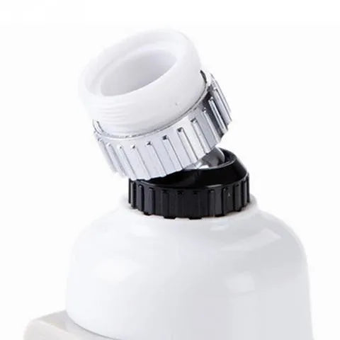 Faucet booster shower 3-mode spray ABS tap attachment white and grey 360-degree rotating for round kitchen taps