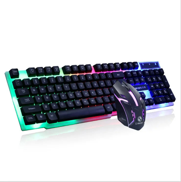 Limei GTX300 gaming keyboard and mouse set in black orange glow colour with backlight illumination