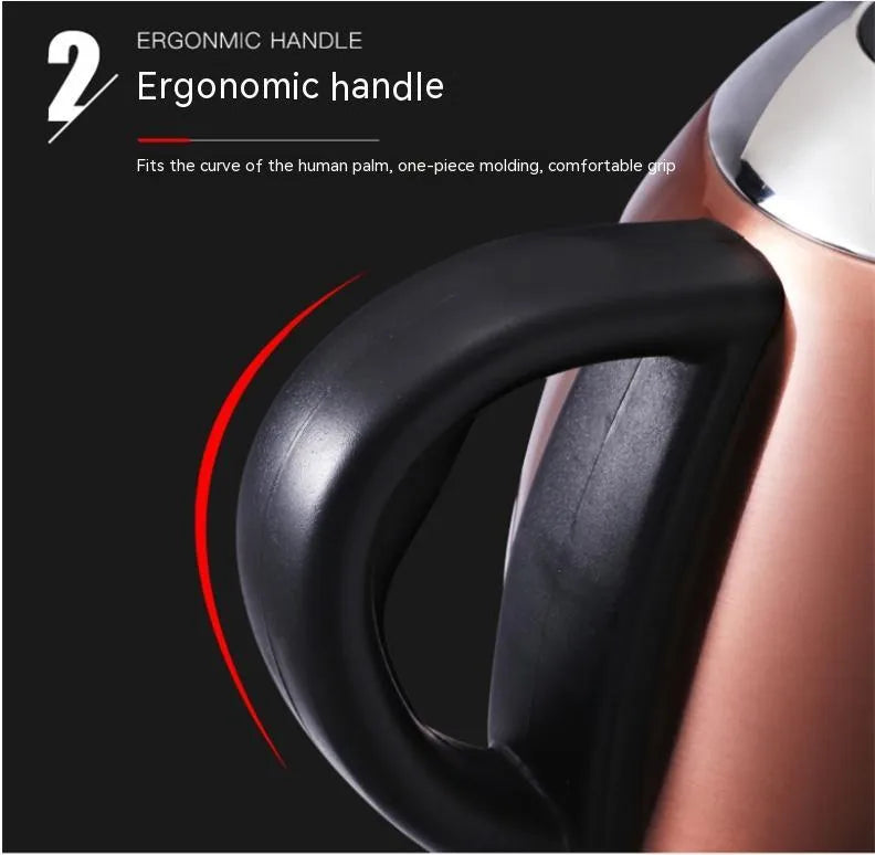 Stainless steel automatic kettle with touch controls in gold colour option