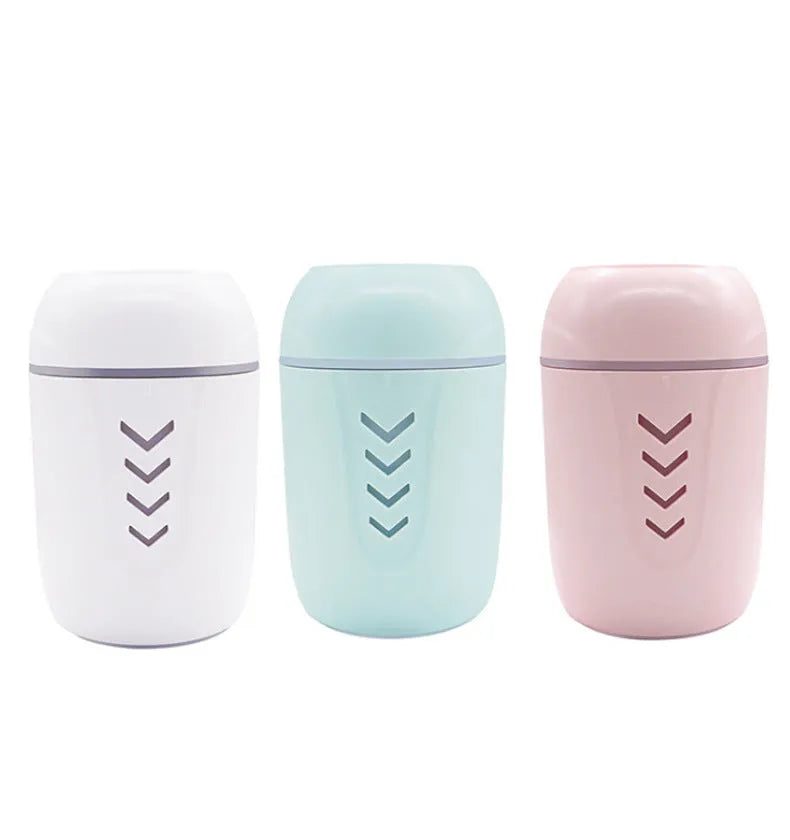 X3 portable car humidifier aromatherapy diffuser in blue, pink, or white with USB cable