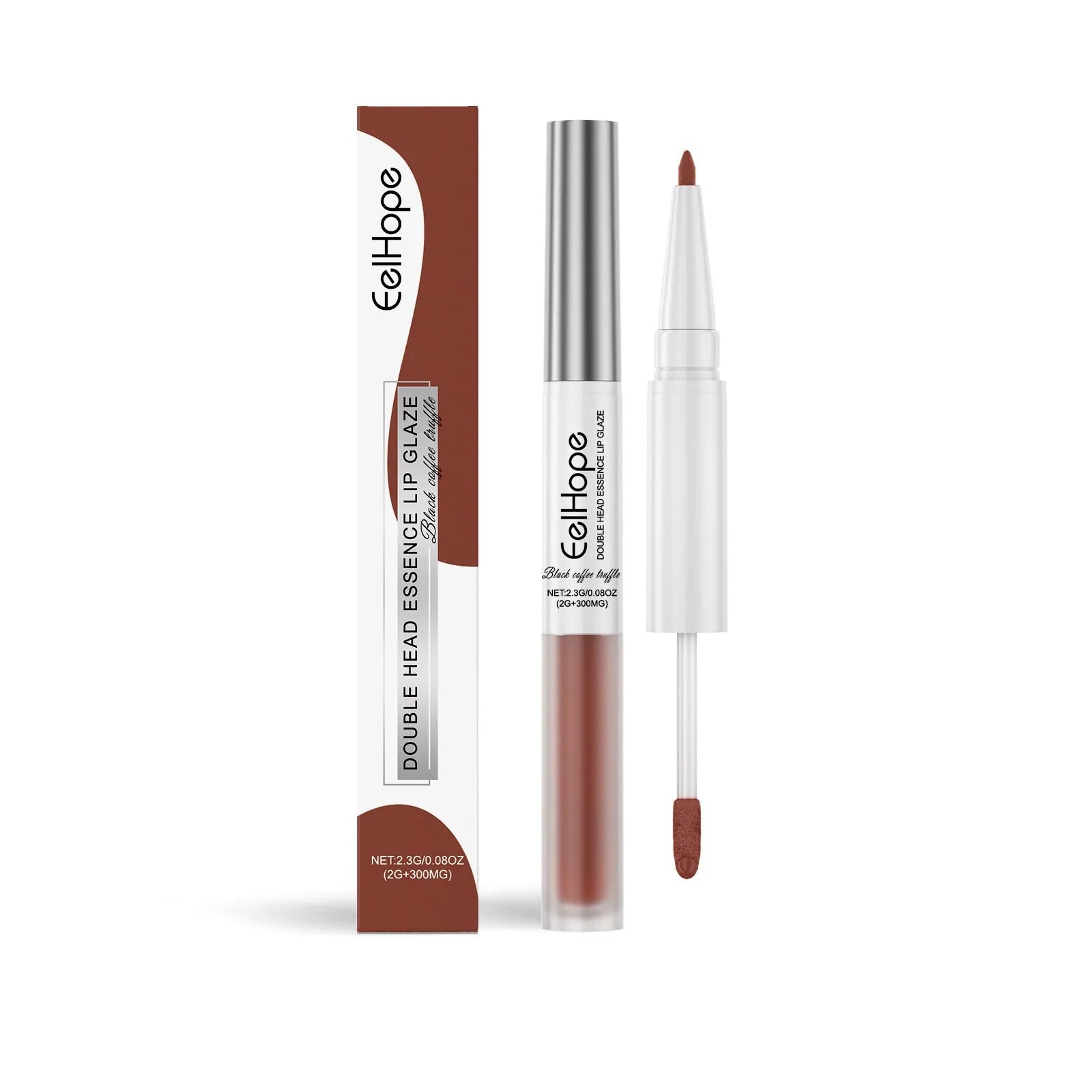 Double-headed lip liner and lacquer pen with three colour options