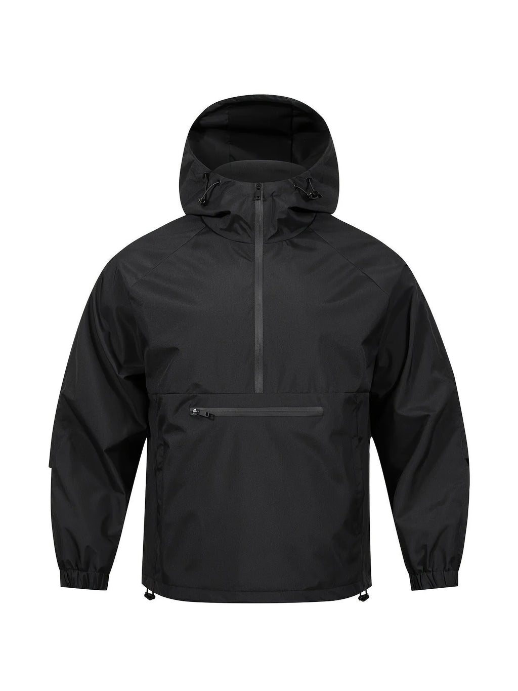 Men's Korean-style corduroy hooded jacket with half-zip front in light grey colour