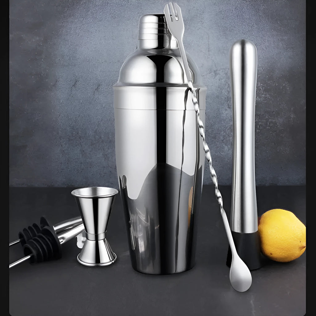 23-piece European style stainless steel and acrylic cocktail bartender set