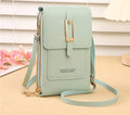 Women's transparent PU crossbody shoulder bag with touch screen window, letter design, in multiple colours