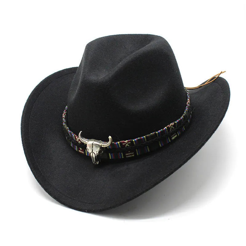 Western cowboy hat with bell crown in wool blend fabric available in multiple colours